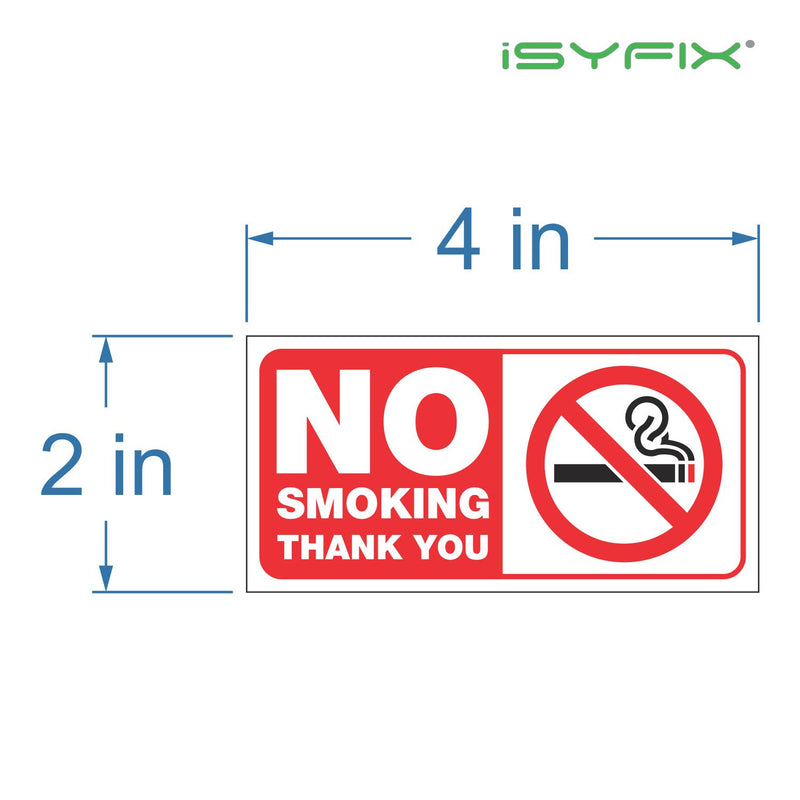 No Smoking Sign Sticker for House, Home & Business – 6 Pack 4x2 inch – Premium Self-Adhesive Vinyl, Laminated for Ultimate UV, Weather, Scratch, Water and Fade Resistance, Indoor & Outdoor RED TK Small