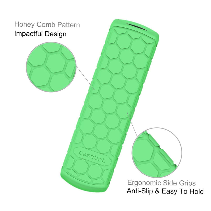CaseBot Remote Case for Fire TV Stick 4K Max/Fire TV Stick (2nd and Later) / Fire TV Stick Lite/Fire TV Cube - Anti-Slip Silicone Cover for Alexa Voice Remote (2nd Gen and 3rd Gen), Green-Glow Green Glow in the Dark
