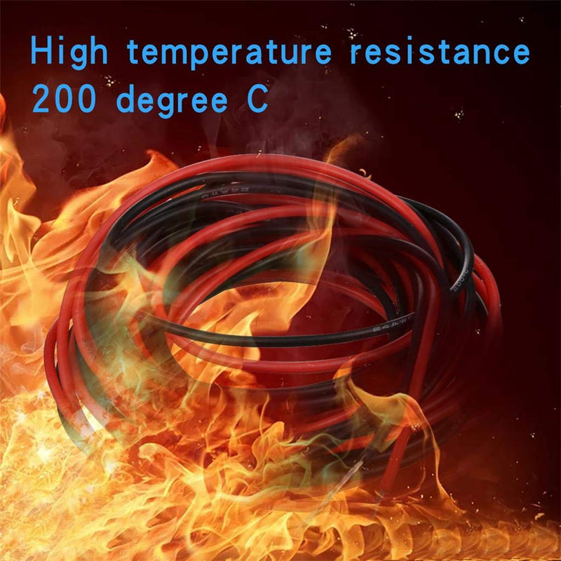 BNTECHGO 24 Gauge Silicone Wire red and Black Each 10ft Flexible 24 AWG Stranded Copper Wire 24 gauge silicone wire 10ft and 10ft