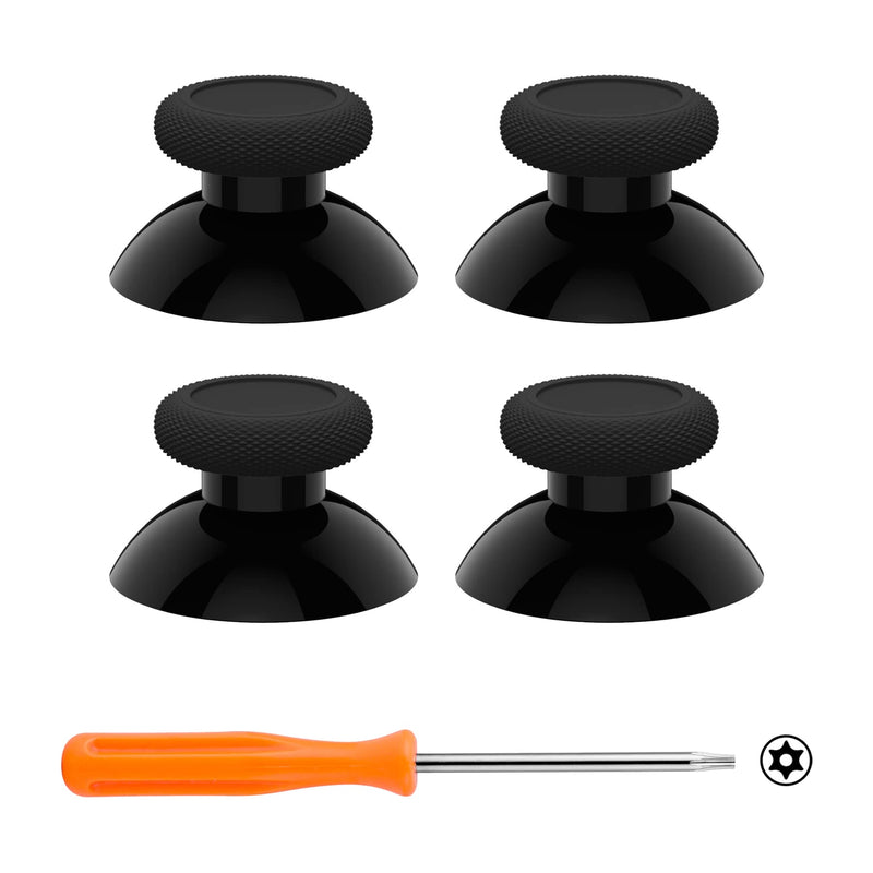 eXtremeRate Replacement Controller Joystick for Xbox One - 4 PCS Original Black Thumbsticks Analog Thumb Sticks Parts for Xbox Series X/S, Xbox One S/X, Elite Controller with Repair Kit Screwdriver Black (2 Pairs)