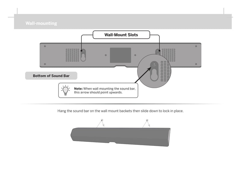 Amtone OEM Replacement Wall Mount Set for Vizio Soundbar SB362An-F6 M21d-H8 V21d-J8 M21d-H8R (1101-0007883), Bracket Screw Not Included 1101-0007883