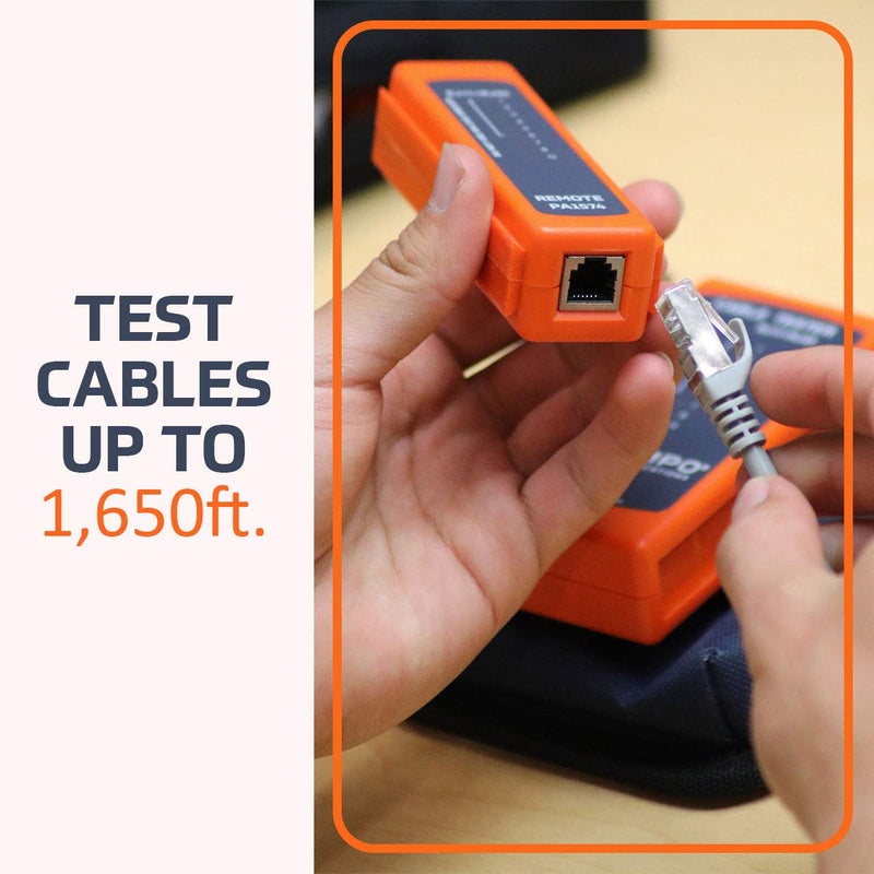 Network Cable Tester by Tempo Communications - Cable Mapper, Check Continuity - RJ45, RJ11, RJ12 - CAT5, CAT5E, CAT6
