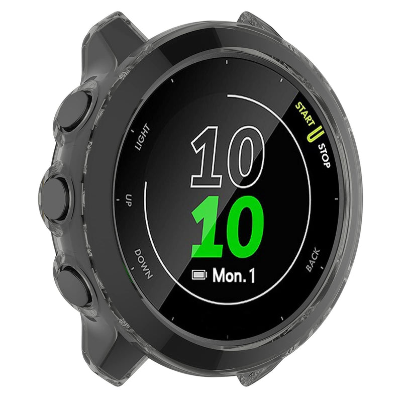 MOTONG for Garmin Forerunner 55 Transparent TPU Protective Case - TPU Protective Case Cover Shell for Garmin Forerunner 55(TPU Black)
