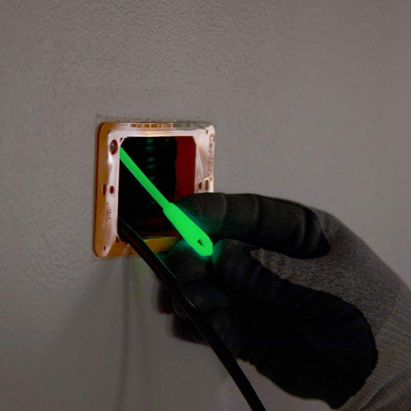 20-Foot Glow In The Dark Fish Tape, Fiberglass with Nylon Tip and Stainless-Steel Connector for Fish Rod Attachments Klein Tools 50550