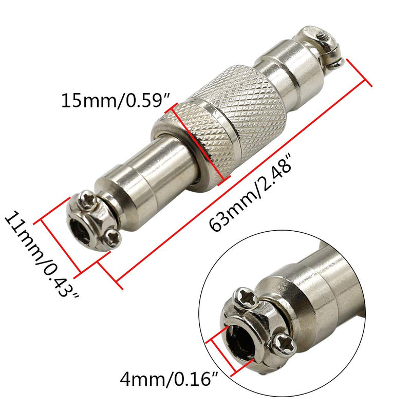 Hxchen 3Pin 12mm Waterproof Female/Male Wire Panel Power Chassis Metal Fittings Aviation Connector GX12-3P - (2 Sets)