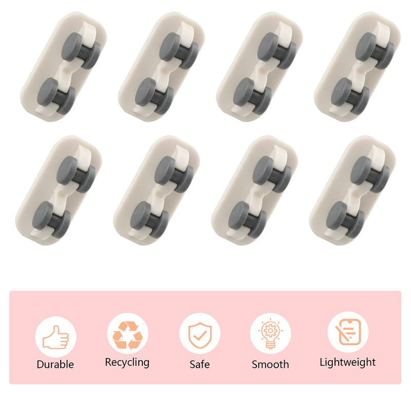 SAVITA 8 Pieces Adhesive Wheels Small Self Adhesive Mini Casters Sticky Plastic Carton Wheels for Furniture Bins Cart Desk Ottoman Storage Container Upto 17.5lb (White, One Way Wheel)