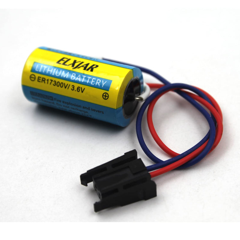 (5-Pack) 3.6V 2100mAh A6BAT PLC Lithium Battery with Plug Replacement - PLC Logic Controller, for Mitsubishi Q A6BAT ER17330V A6BAT-MRBAT B9670MC A1S A2S AnS Series