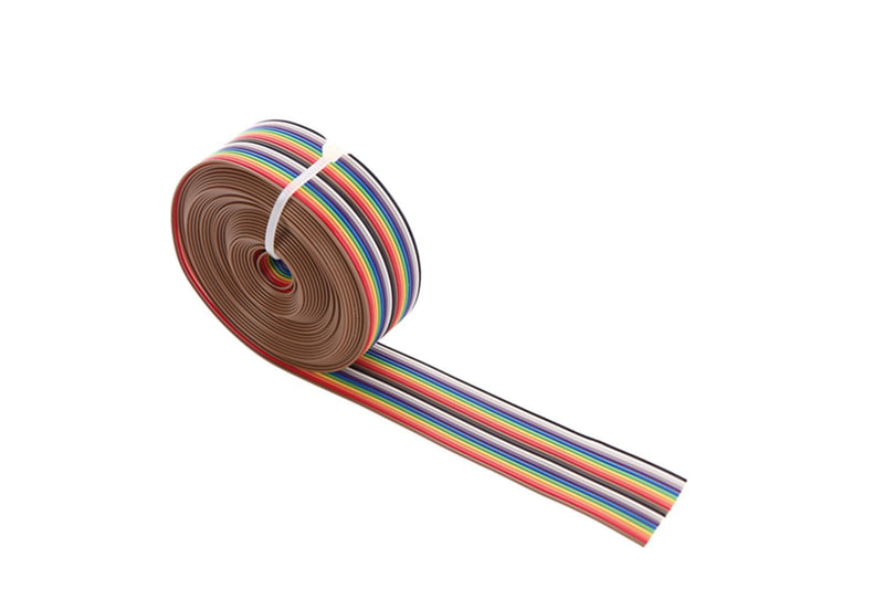 Eowpower 16.5Ft/5M 20Pin Rainbow Color Flat Ribbon Cable IDC Wire Cable