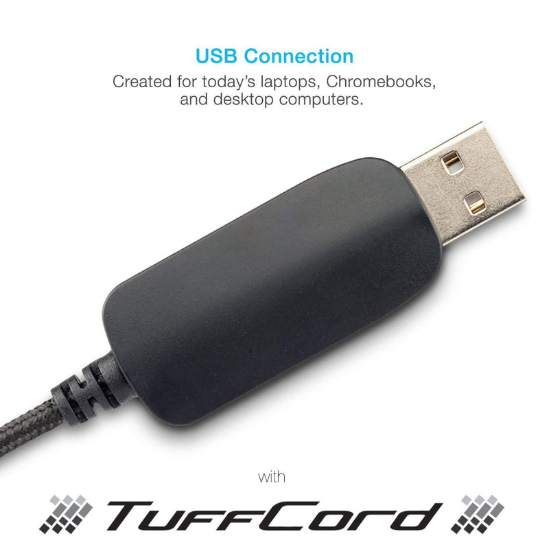 Cyber Acoustics Stereo USB Headset, in-line Controls for Volume & Mic Mute, Noise Cancelling Mic & Adjustable Mic Boom for PC & Mac, Perfect for Classroom, Home or Office (AC-5008A) 1 Unit