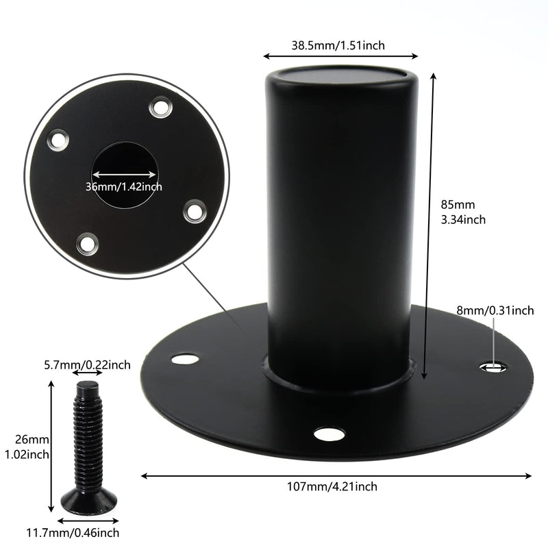 Speaker Stand Top Hat E-outstanding 4.21x3.34Inch Black Metal Speaker Mount Stand Top Bracket Speakers Repair Parts Accessories DIY Home Theater, Speaker Cabinet Pole Mount