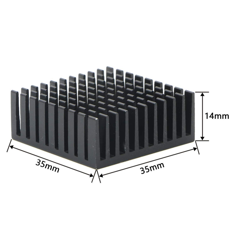 JIUWU Small Black Aluminum Heatsink Cooling Fin Module Radiator Cooler for Amplifier Transistor Semiconductor Devices 10 Pack