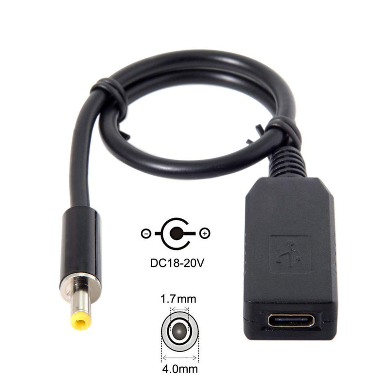 Cablecc USB 3.1 Type C USB-C to DC 20V 4.0x1.7mm Power Plug PD Emulator Trigger Charge Cable for Laptop DC 4.0-1.7MM