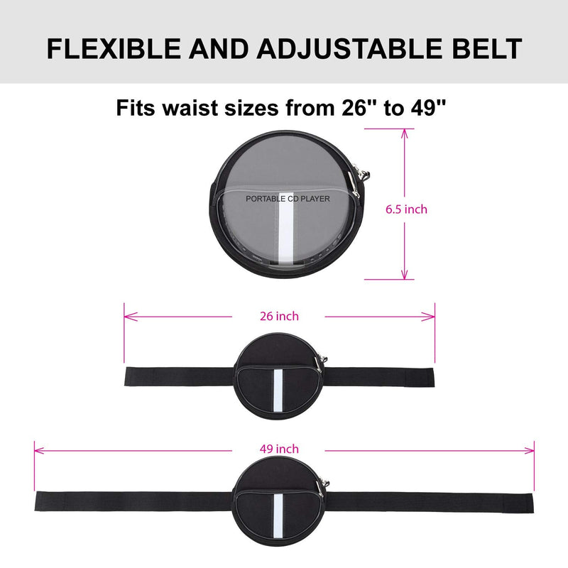 CD Player Portable Case,Waterproof CD Player Fanny Pack with Wristlet Hand Strap Compatible with HOTT/Gueray/NAVISKAUTO/Jinhoo/Jensen/Monodeal Portable CD Player and Moreï¼ˆ6.5 inchï¼‰.