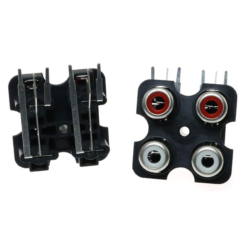 E-outstanding RCA Female Jack 4PCS PCB Mounted AV Concentric Outlet 4 RCA Female Video Socket Right Angle Connector