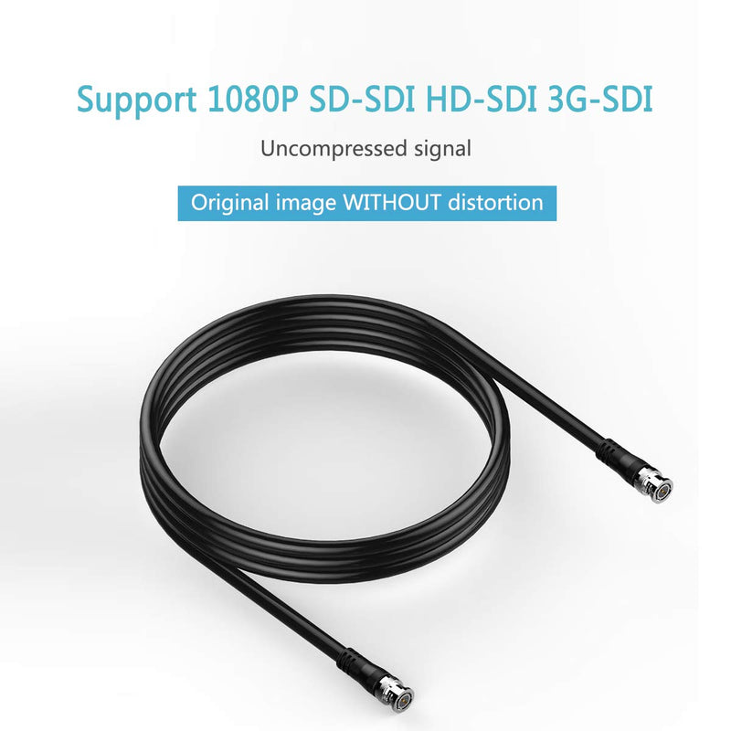 SDI Cable 25ft, Furui HD-SDI Cable 3G 75 Ohm Coax Cable 75-5 BNC to BNC Cable Copper Connectors Anti Oxidant 1080P for Video Security Camera CCTV Systems 25Feet