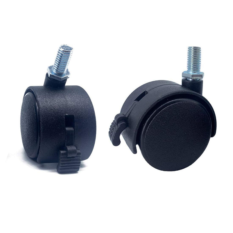 Helonge Furniture Replacement Casters,4 Pcs M8 Swivel Stem Casters with Locking Brake, 5/16 Inch Stem Diameter