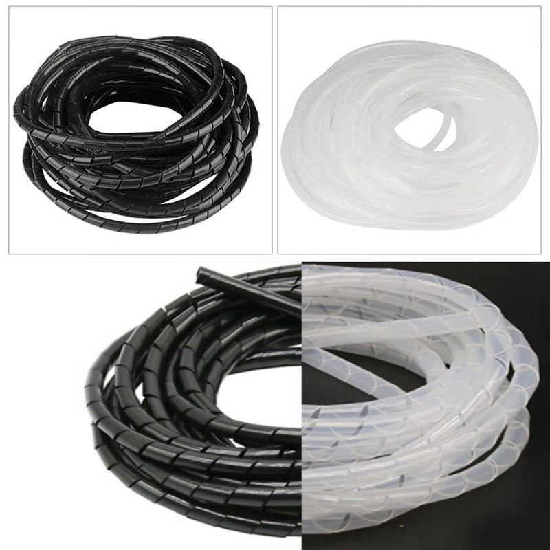 Spiral Cable Wrap -25 Ft 3/8" Cable Management Sleeve Organizer for Computer Cable,Power Cord Audio Video Cable (3/8 Inch-25Ft, Black) 3/8 Inch-25Ft