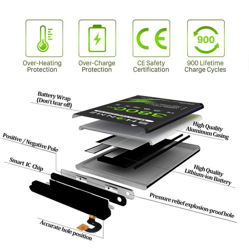 Galaxy S6 Battery,[Upgraded] 3800mAh Li-Polymer EB-BG920ABE Replacement Battery for Samsung Galaxy S6 SM-G920 G920V G920T G920A G920P G920I G920F S906L with Repair Tools [1 Years Service]