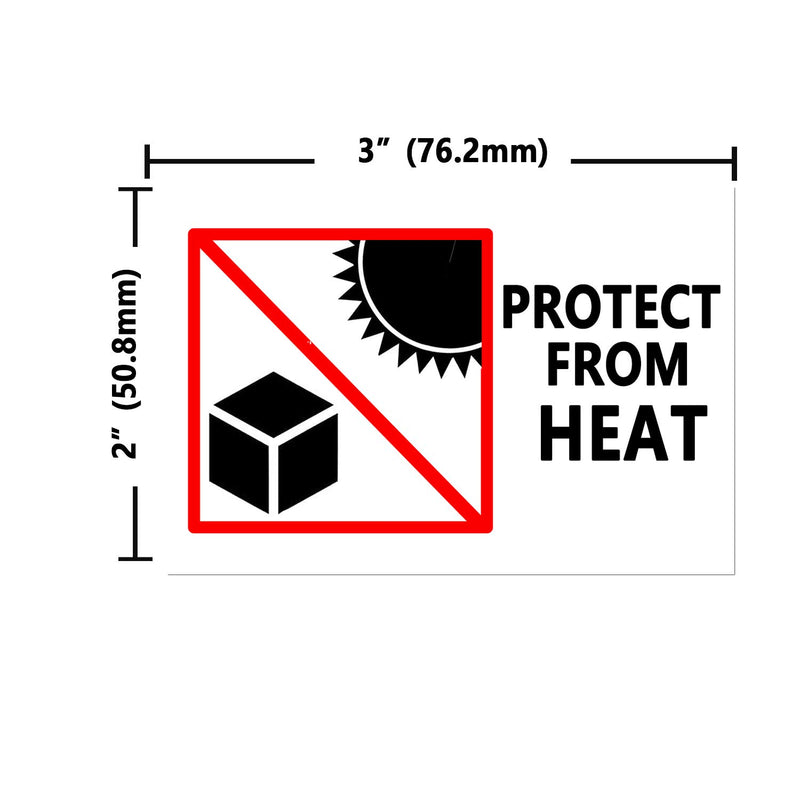 Protect from Heat Caution Labels,Shipping Warning Stickers for Package Boxes,2x3 Inch 300 Pcs Per Roll