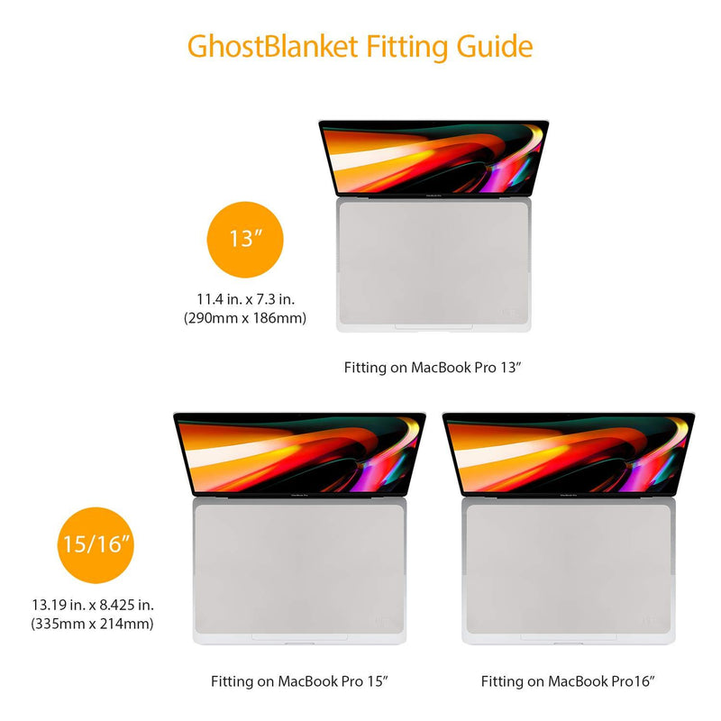 UPPERCASE GhostBlanket Screen Keyboard Imprint Protection Microfiber Liner and Cleaning Cloth 15" Compatible with MacBook Pro 15" and 16" 15"+ MacBooks