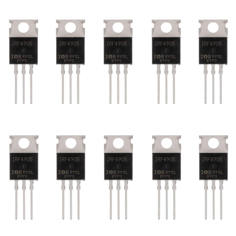 BOJACK IRF4905 MOSFET Transistors IRF4905S 74A 55V P-Channel Power MOSFET TO-220AB (Pack of 10 Pcs)