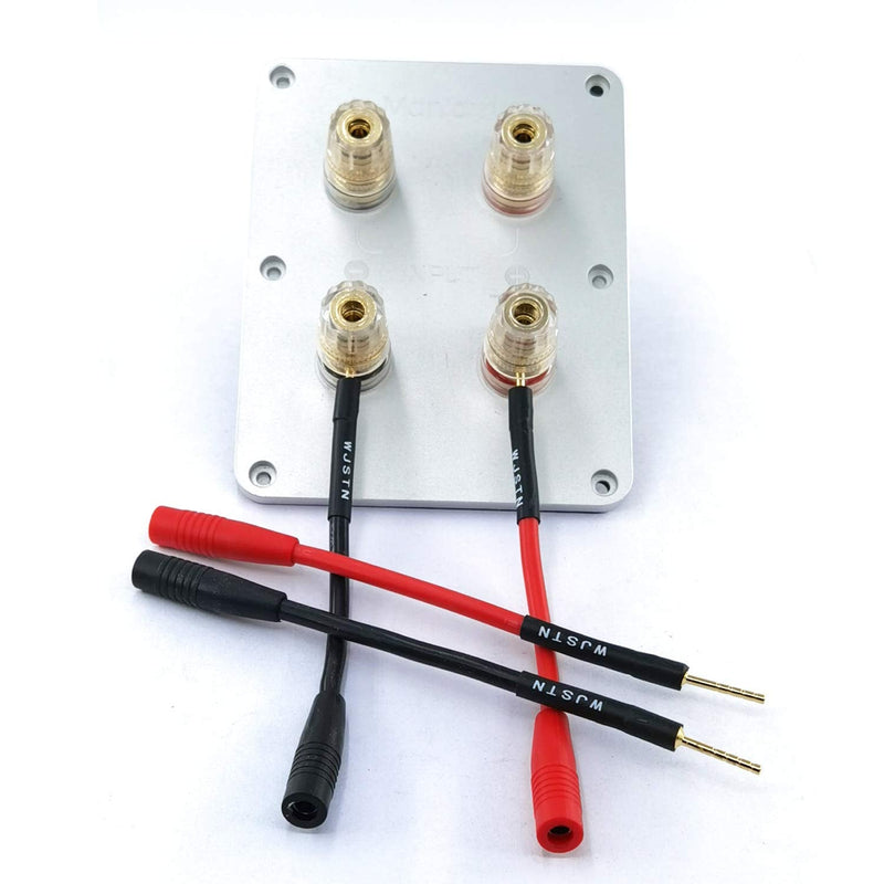WJSTN 016 2mmBanana Plug Screw Type to 4mm Banana Socket Audio Converter Speaker Cable Connector 4 Pack