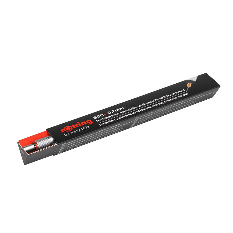 rOtring 1900184 800+ Mechanical Pencil and Touchscreen Stylus, 0.7 mm, Silver Barrel Standard Packaging