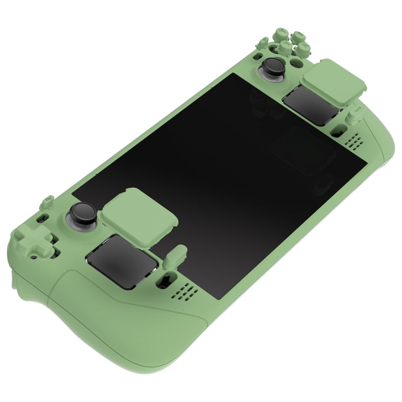 eXtremeRate Matcha Green Custom Faceplate Back Plate Shell for Steam Deck, Handheld Console Replacement Housing Case, DIY Full Set Shell with Buttons for Steam Deck Console - Console NOT Included
