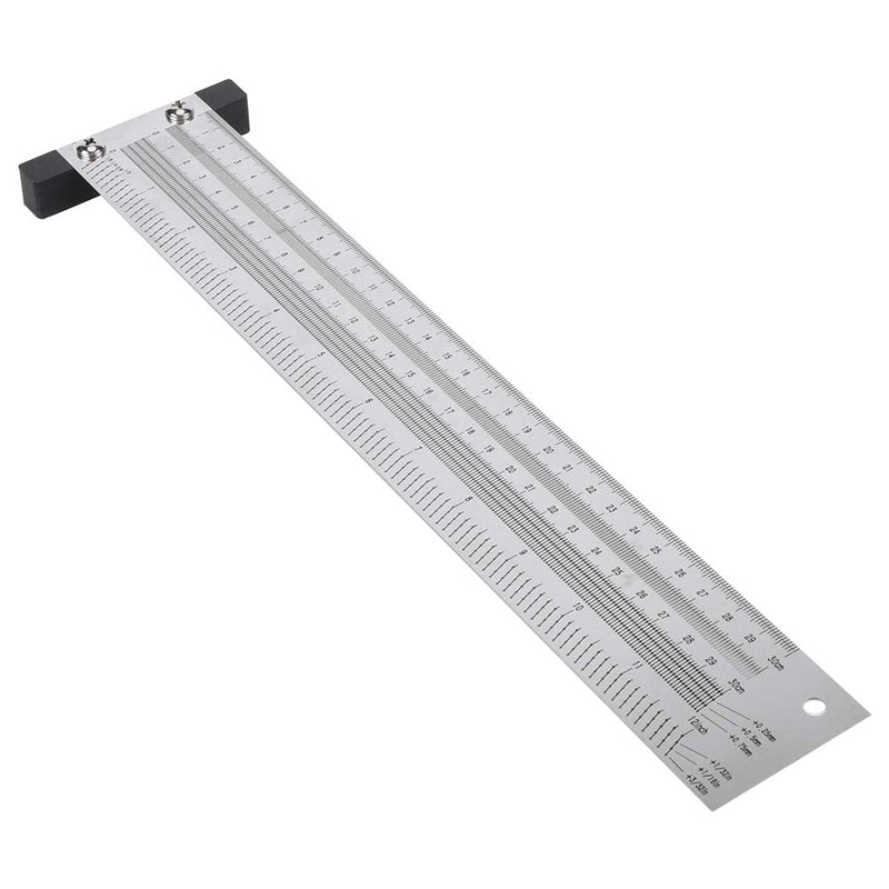 Ultra Precise Marking T-Rule Stainless Steel Marking Ruler Woodworking Scribing Gauge Carpenter Scribing Line Ruler with Mechanical Pencil(12in)