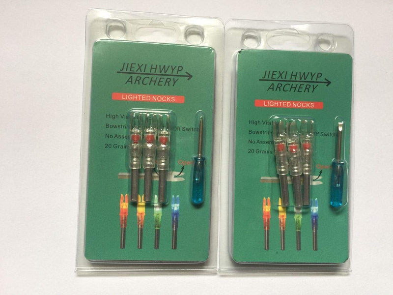 Jiexi Hwyp Automatically Lighted Led Nocks for Inner Diameter 6.3 mm Compound Bow Arrows GT Size Pack of 6 (red)