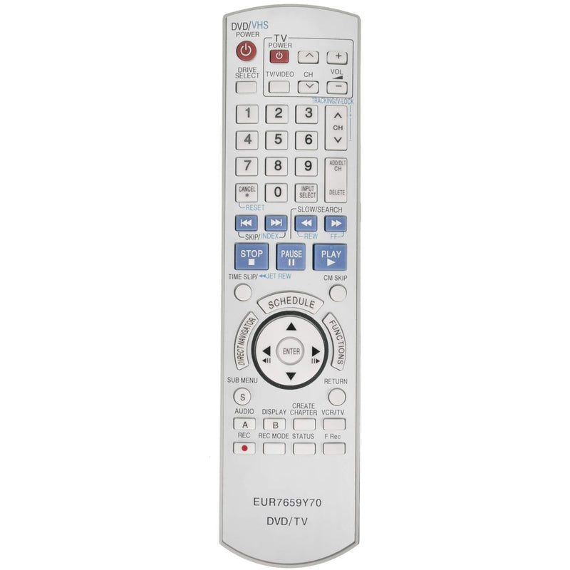 New EUR7659Y70 Replace Remote Control fit for Panasonic DVD VCR Recorder DMR-ES45 DMR-ES46 DMR-ES45V DMR-ES46V DMR-ES46VS DMR-ES35V DMR-ES35VP DMR-ES35VPC DMR-ES36V DMR-ES35 DMR-ES25 DMR-ES25S