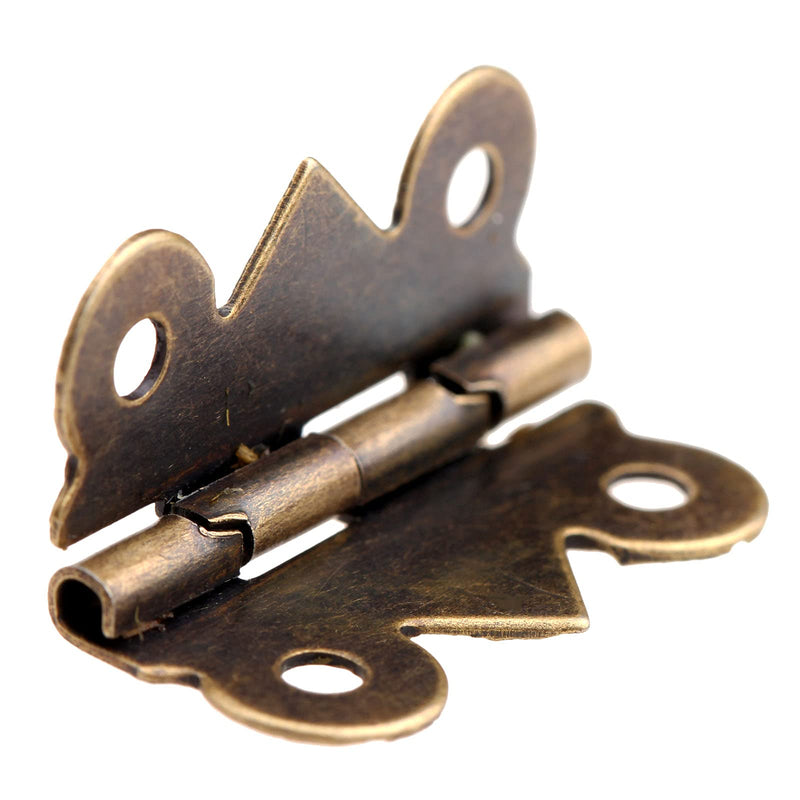 Dophee 1pc Furniture Decorative Cabinet Jewelry Box Latch Hasps and 2pcs Butterfly Hinges with Screws
