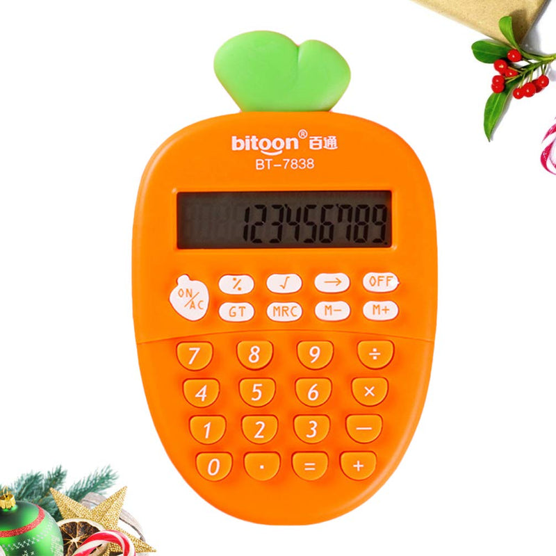 Toyvian Small Electronic Calculator Carrot Shape 12-Digit Portable Calculator Study Office School Supplies for Kids Students