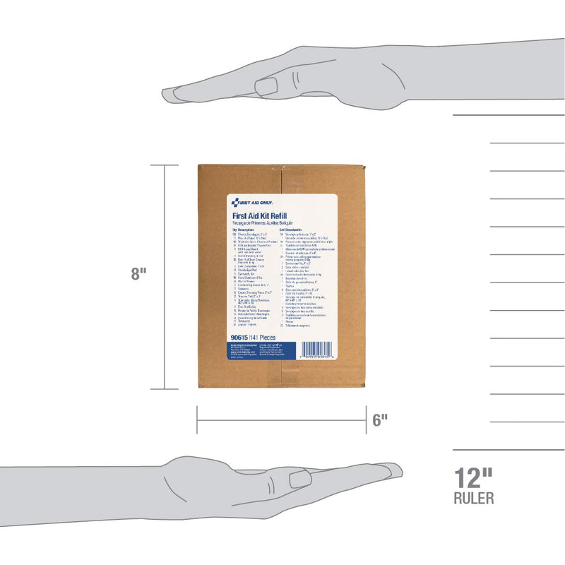 First Aid Only 90615 ANSI 2015 Compliant 25 Person Class A+, First Aid Kit Refill 141 pieces, Type A+