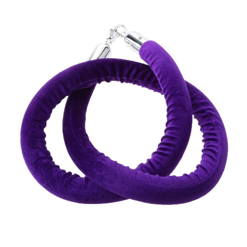 Velvet Hanging Ropes Crowd Control Stanchion Ropes fit for Movie Theaters,Grand Openings,Restaurants,Hotels (2 Meter, Purple) 2 Meter