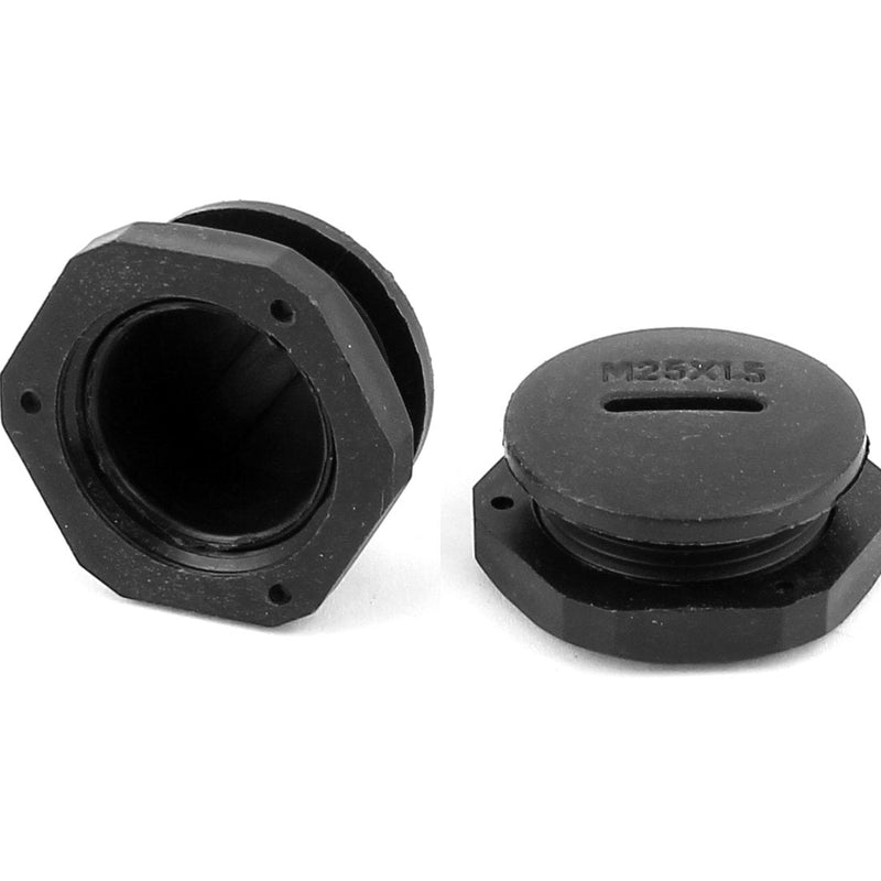 uxcell M25 x 1.5cm Plastic Round Head Pipe Adapter Black 5Pcs