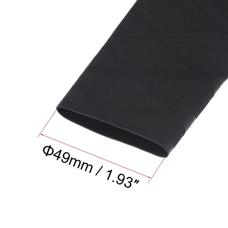 sourcing map Heat Shrink Tubing 30mm Diameter 49mm Flat 1.6ft 2:1 Ratio Black