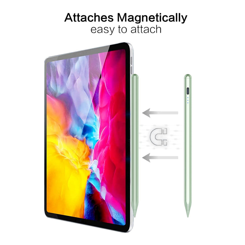 Stylus Pen for iPad, Palm Rejection iPad Pencil for iPad Pro 2021 11/12.9 Inch(2018-2021), iPad 8th Generation, iPad 7/6th, iPad Air 4th/3rd, Upgraded Tilt Sensitivity Magnetic Stylus Pen, Green