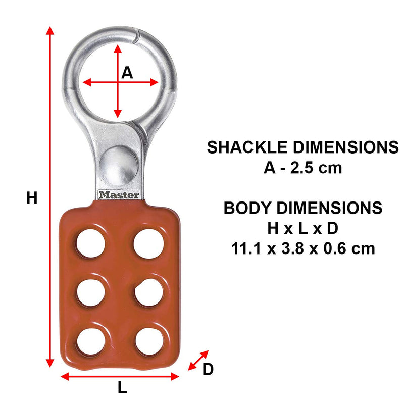 Master Lock 416 Lockout Tagout Safety Hasp 1" Inside Jaw Diameter