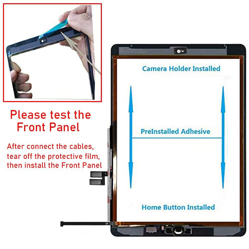 Fixerman Touch Screen for iPad 7th Gen 8th Gen Digitizer 10.2"(A2197 A2198 A2200,A2270, A2428, A2429, A2430) Glass Replacement Parts(NO LCD),with Home Button+Pre-Installed+Repair Tools(Black) For iPad 7/8-Black
