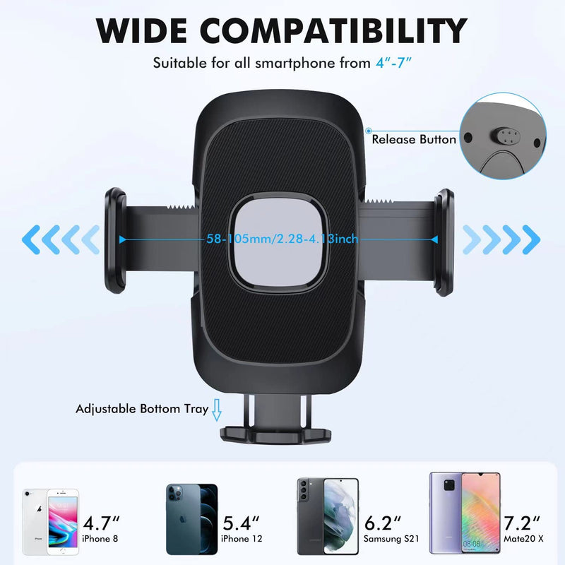 Phone Mount for Car, Car Phone Holder Mount Clip Mount Phone Holder, Car Vent Phone Mount for Car Cellphone Stand Air Vent for Smartphone, iPhone, Automobile Cradles Universal【Black】 Rubber