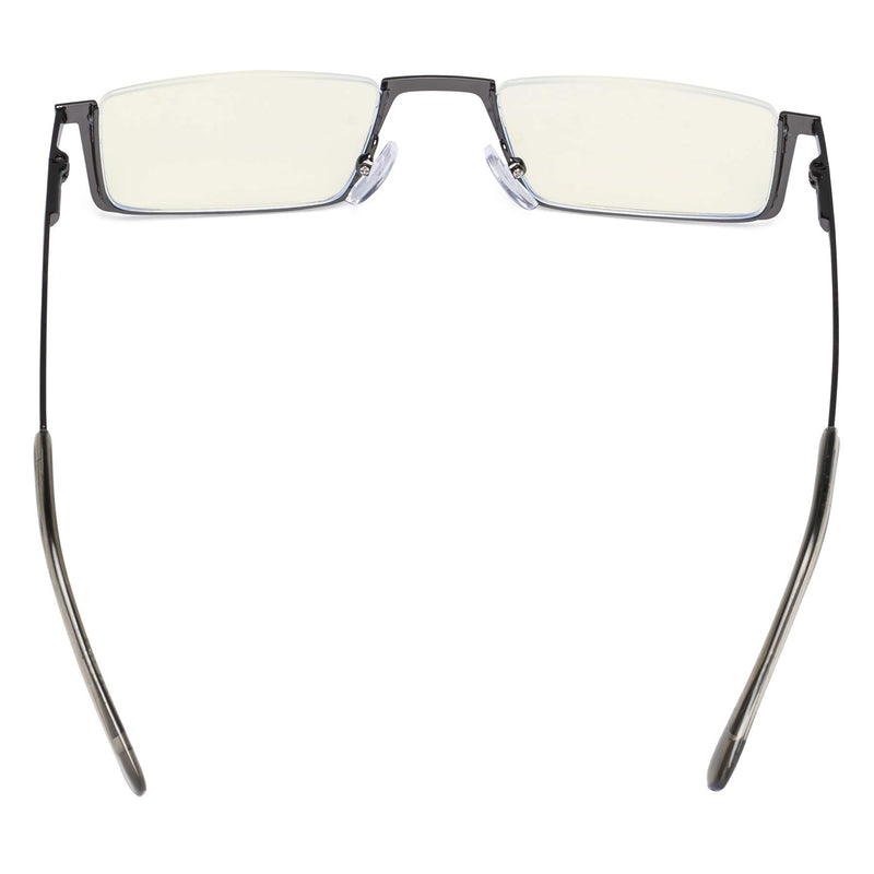Blue Light Filter Glasses Men Women Reading Computer Half-rim Reader Eyeglasses Gunmetal 0.0 x