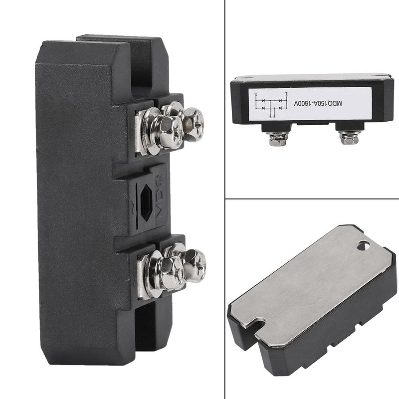 Bridge Rectifier, Black Bridge Rectifier Single Phase Diode Bridge Rectifier 150A 1600V High Power Single Phase Rectifier Bridge Module, 4 Connections