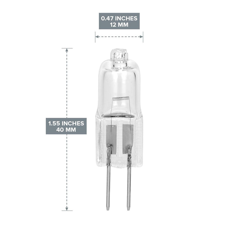 Pack of 10 - 10 Watt 6V JC G4 Base Halogen Lamp 10W Bi-Pin Light Bulbs 6 Volt JC Laboratory Optical Microscope Lab Equipment Scope Camera Flashlight Clinic Medical Dentistry Video Lighting Replacement