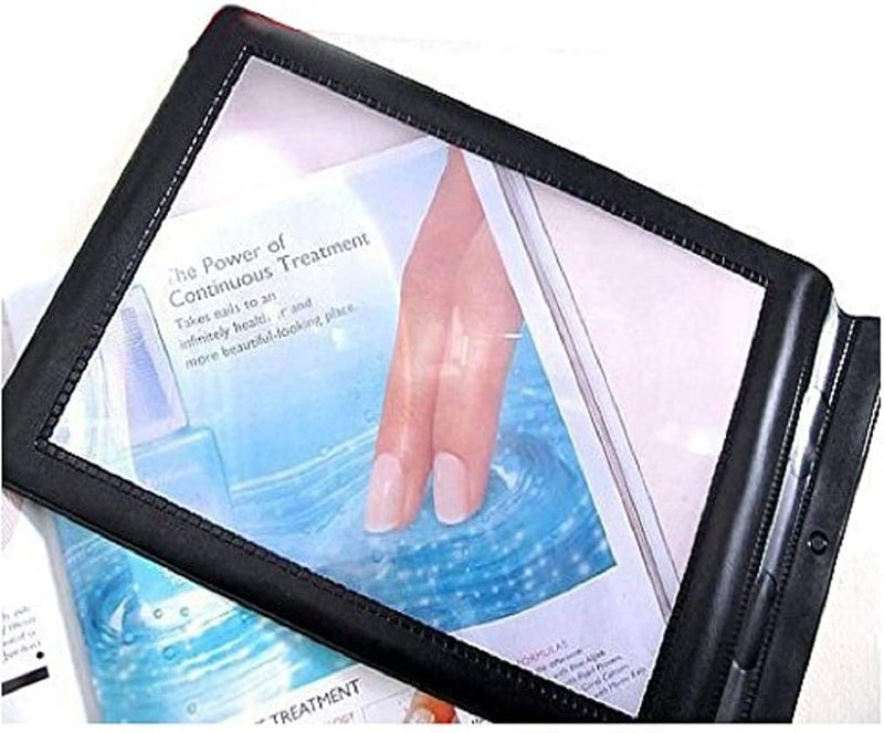 A4 Full Page Reading Magnifier 3X Handheld Reading Aid Plastic Rectangular Magnifying Portable Large Sheet Magnifier Reading Aid Lens for Seniors,Low Vision,Reading Books and Pages,Sewing Crafts Black