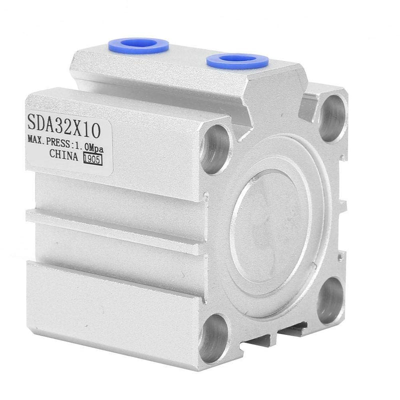 SDA32 Pneumatic Air Cylinders Sealing Thin Air Cylinder Double Action Air Cylinder Aluminum Alloy Air Cylinder for Equipment(SDA32X10)