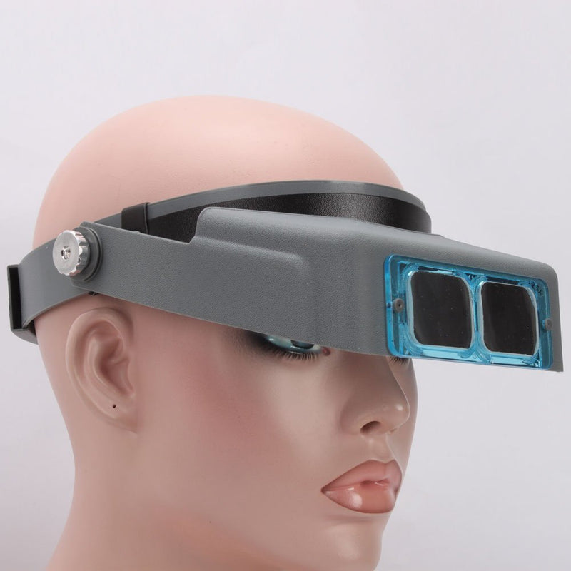 Meximore 1.5X 2X 2.5X 3.5X Double Lens Head-Mounted Headband Reading Magnifying Glasses Magnifier Jeweler Loupe with 4 Lens Jewelry Repair Tool