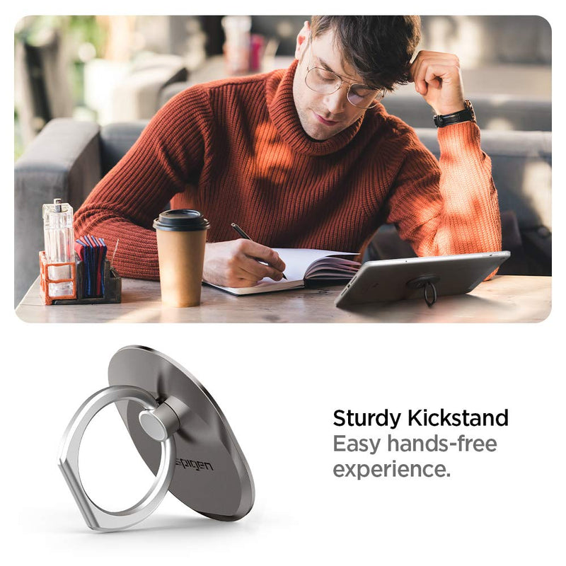 Spigen Style Ring Cell Phone Ring Phone Grip/Stand/Holder for All Phones and Tablets - Space Gray
