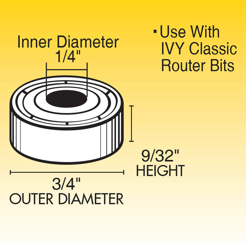 IVY Classic 10967 Chrome Steel Ball Bearings, 3/4" x 1/4" x 9/32" Thickness, 1/Hang Box OD: 3/4", ID: 1/4", Thickness: 9/32"