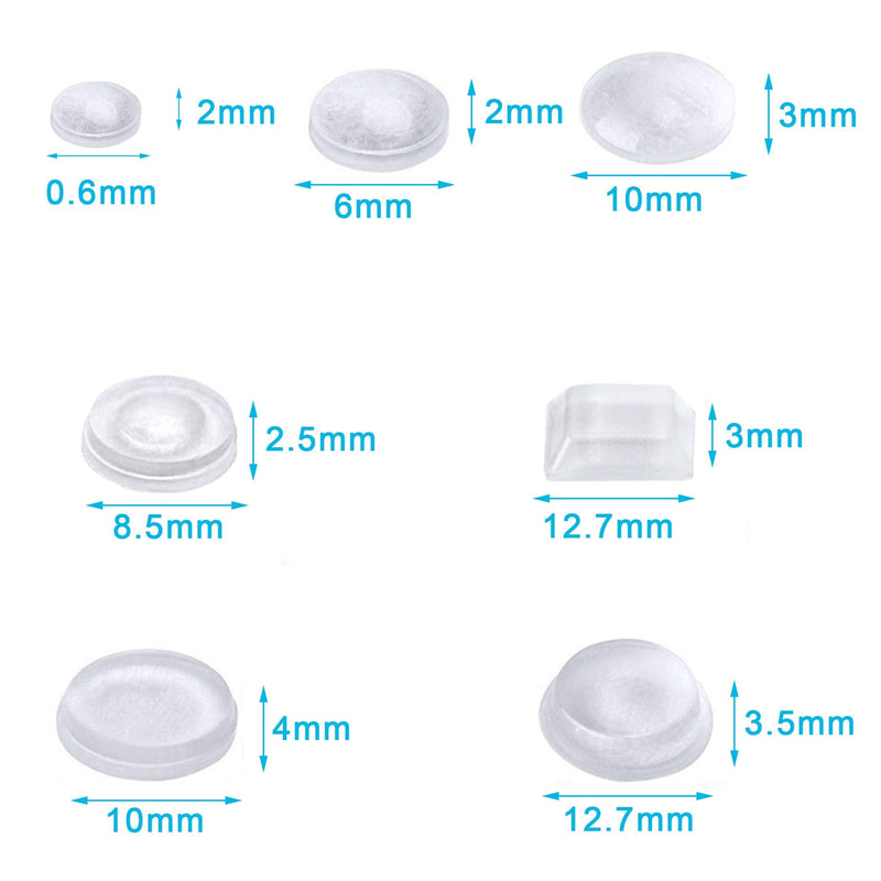 AUSTOR 318 Pieces Rubber Feet, Noise Dampening Buffer Pads Clear Rubber Pads Self Stick Bumper Pads for Doors, Cabinets, Drawers, Glass, Electrical Appliances